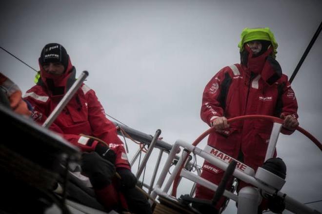 Onboard MAPFRE - Jean-Luc Nelias and Andre Fonseca, aka Bochecha, focused faces after a tough position report - Leg five to Itajai - Volvo Ocean Race 2015 © Francisco Vignale/Mapfre/Volvo Ocean Race